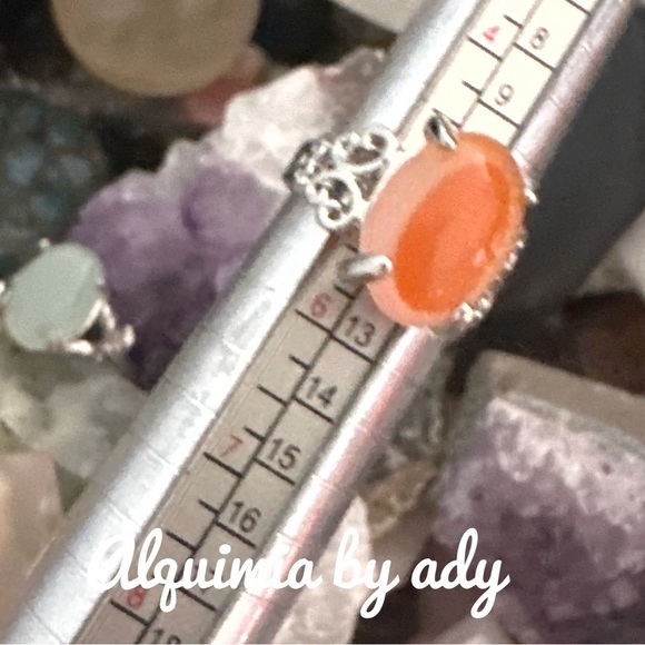 Silver and red crazy lace agate gem ring - Picture 3 of 3